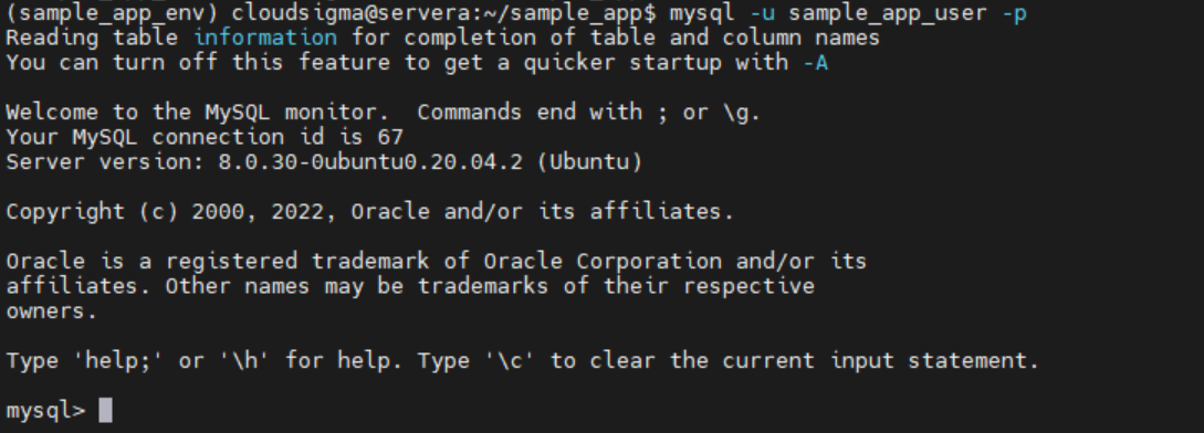 Mysql prompt