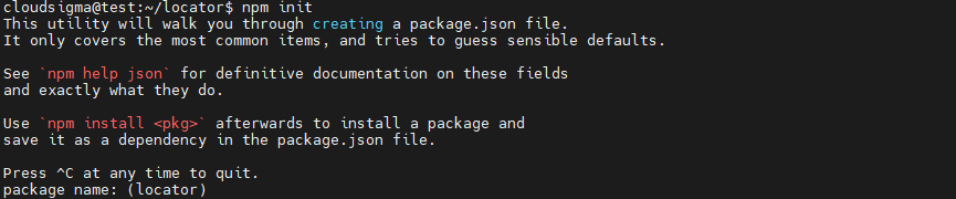 Node.js Modules npm init 1