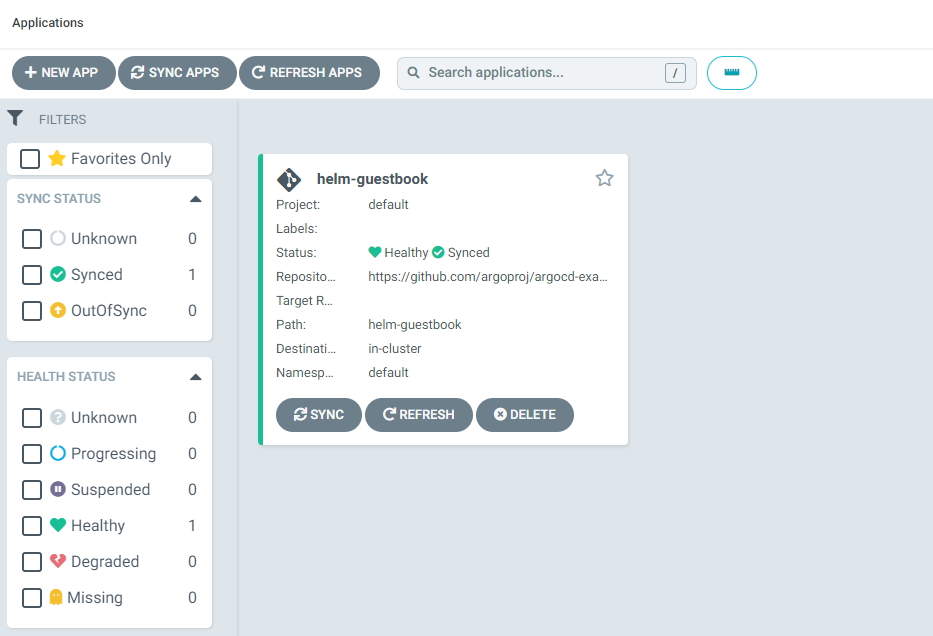 Deploying Applications on Kubernetes Using Argo CD and GitOps Application UI