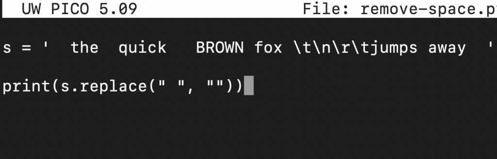 removal of all whitespaces