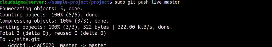 sudo git push live master