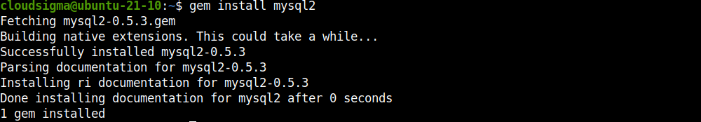 gem install mysql2