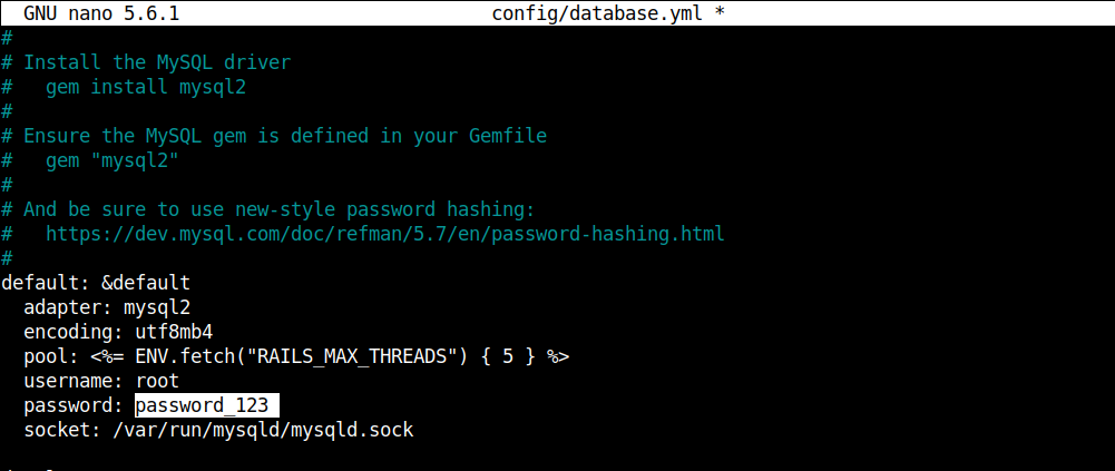 nano config