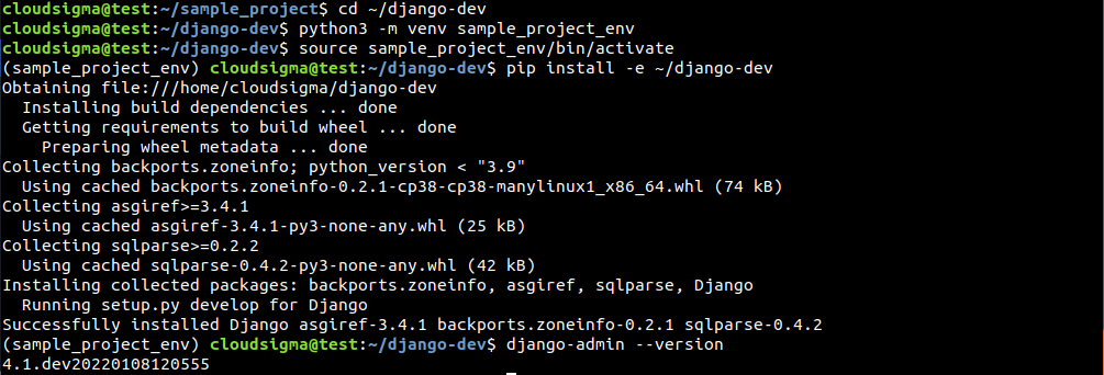 django-admin --version