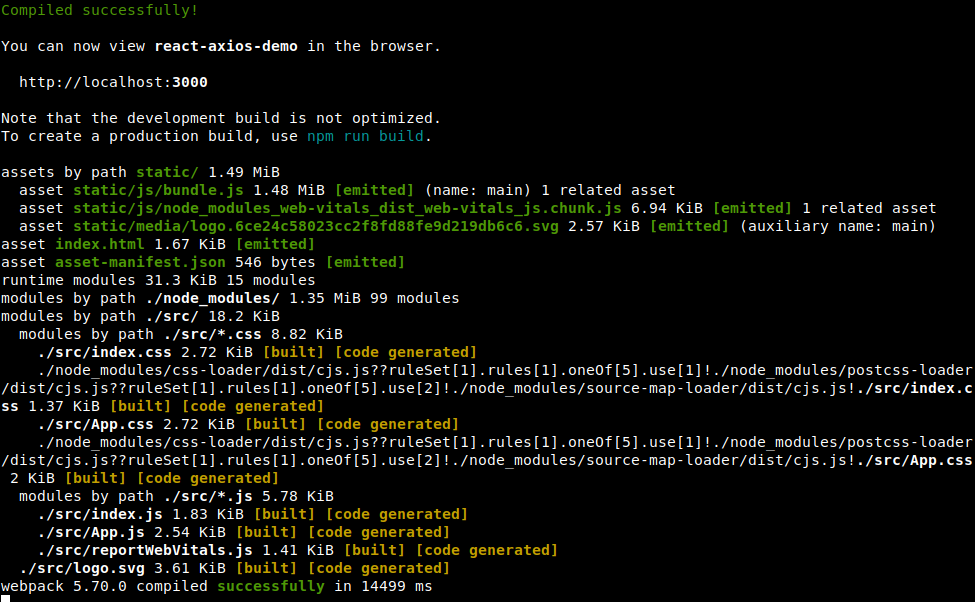 Axios React code screenshot 1