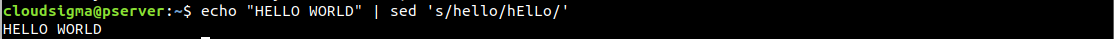 $ echo "HELLO WORLD"