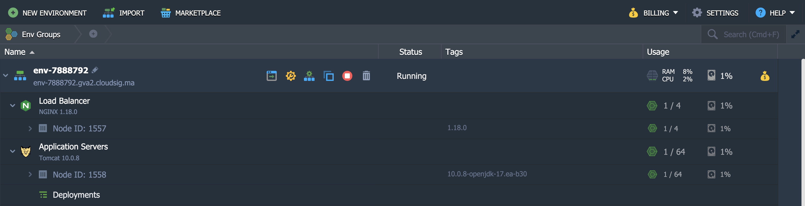 Function Icons for Each Instance