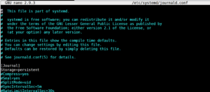 journalctl configuration