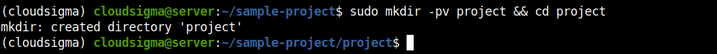sample Git project directory: