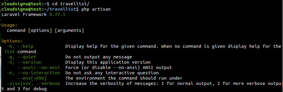 php artisan