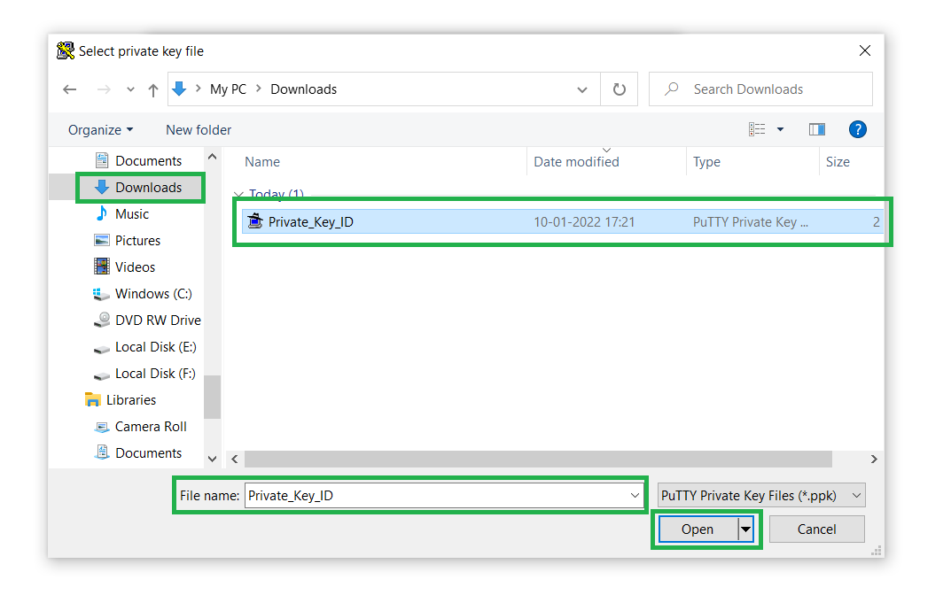 Private key file