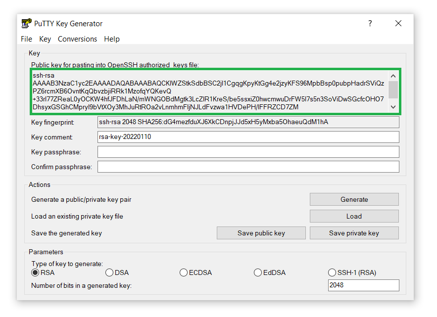 public SSH key