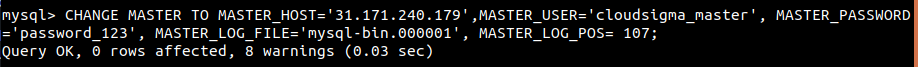 CHANGE MASTER TO MASTER_HOST