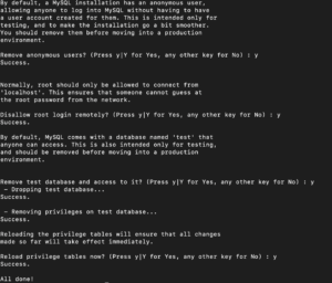 mysql secure installation