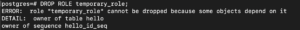 drop role manage permissions in PostgreSQL