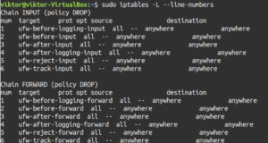 Delete rules by chain and number - get line number