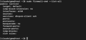 list all rules FirewallD