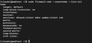 check zone configuration FirewallD