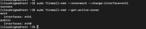 changing firewall interface zones FirewallD