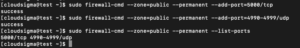 adding ports to permanent firewall