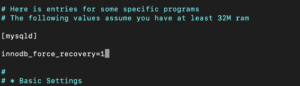 innodb force recovery
