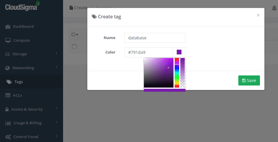 Create a new cloud infrastructure tag