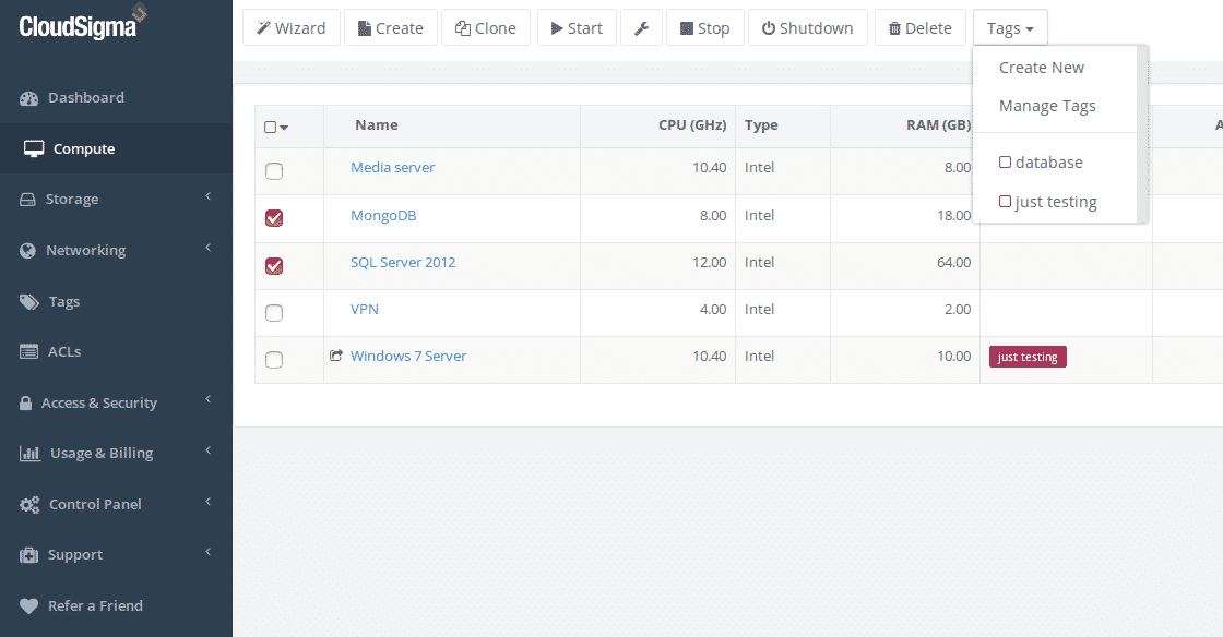 Organise your cloud servers with tags
