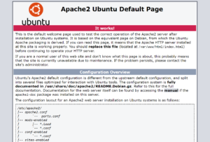 apace web server homepage LAMP Stack