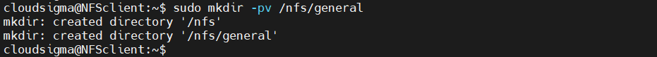 Create client nfs general directory