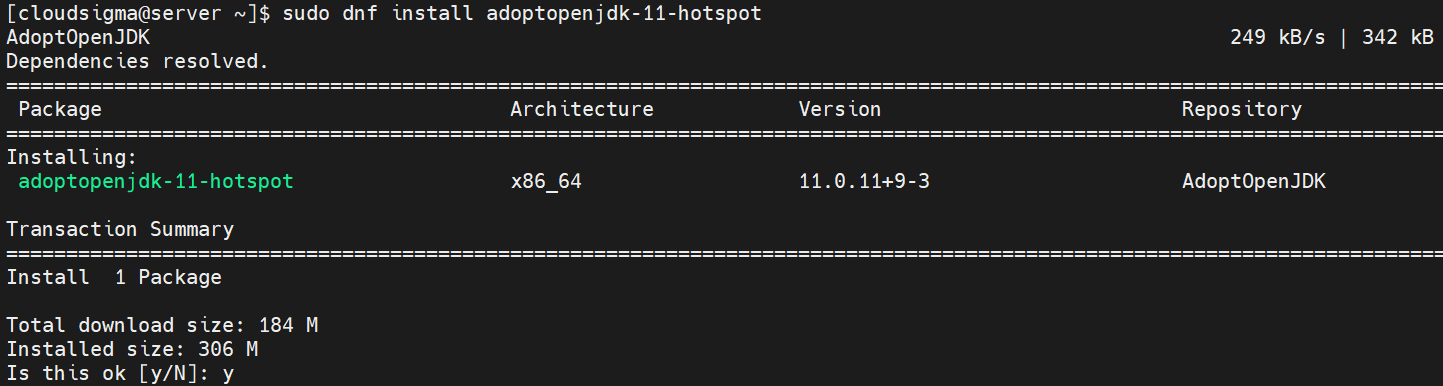 dnf Install adoptopenjdk hotspot
