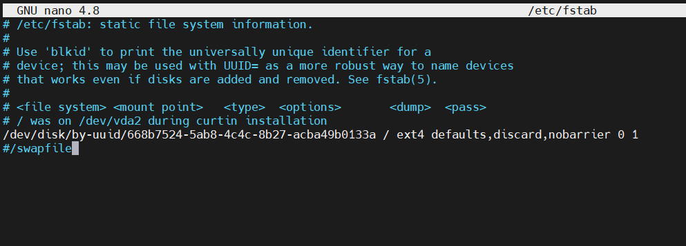 install Kubernetes fstab swap disable