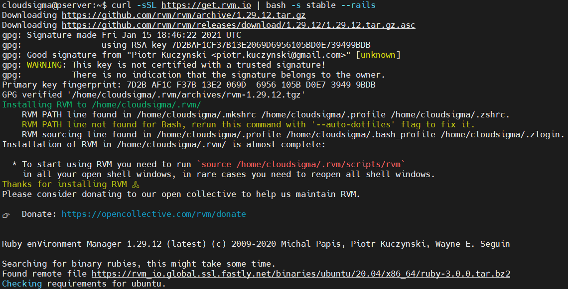 install_rvm Ruby on Rails with PostgreSQL