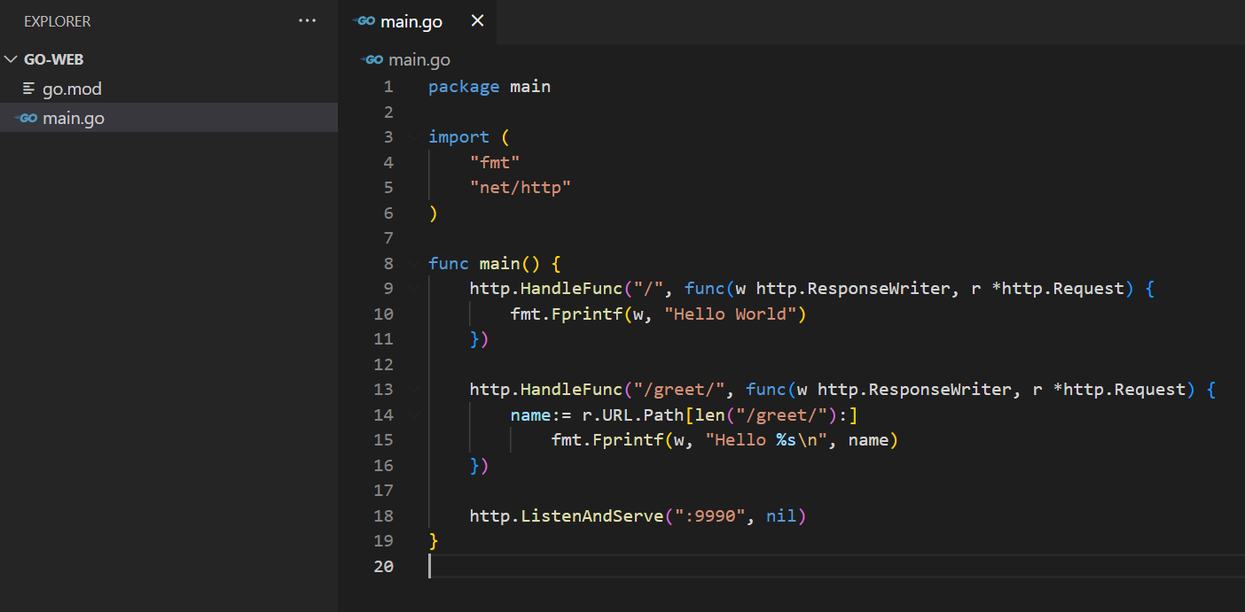 Go Web Application Main Go
