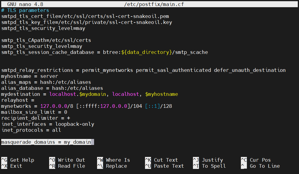 Postfix Masquerade Domains