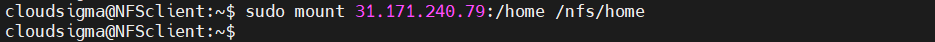 Mount home directory on client
