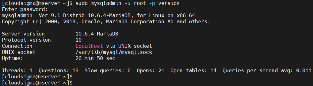 MySQL Admin Info