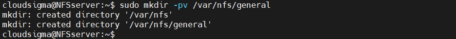 Create nfs general dir