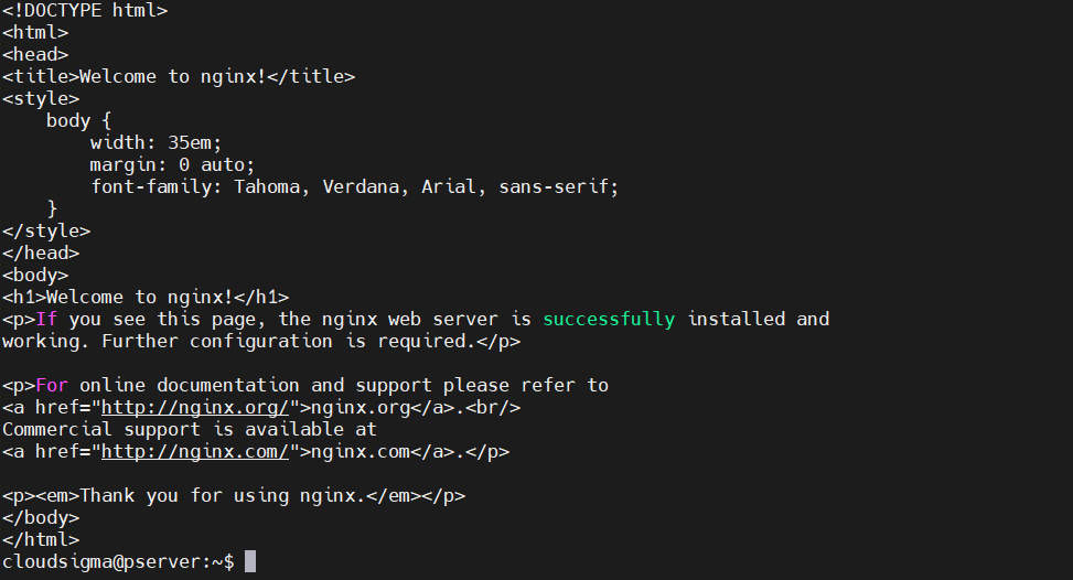 Port Forwarding Nginx Output1