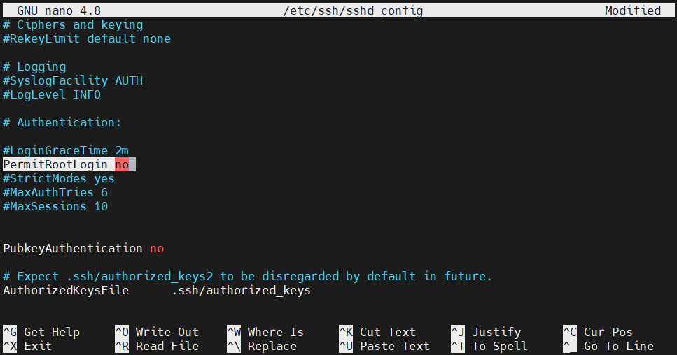 Disable Root Login