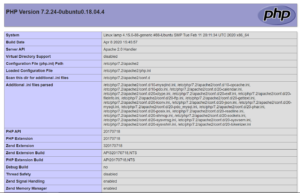 PHP Info page