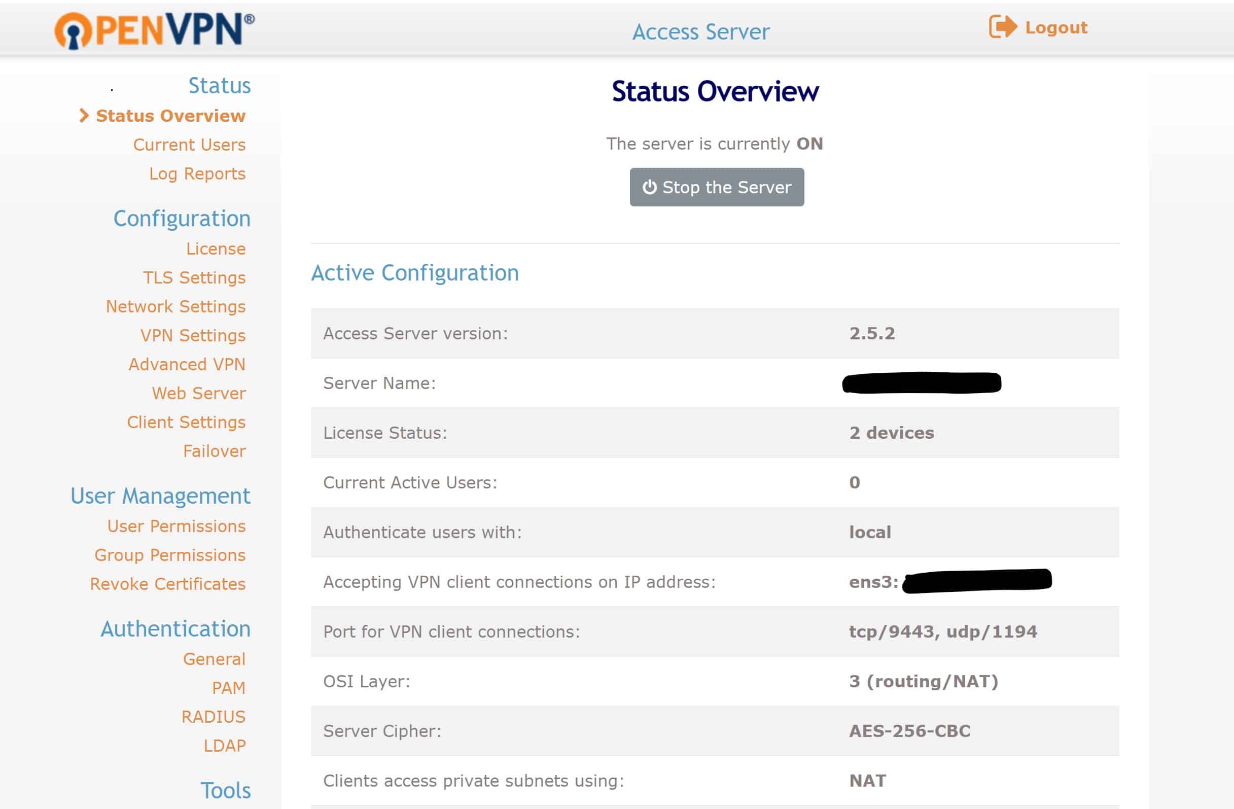 VPN server under Docker