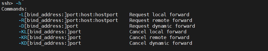 SSH Command Line Help