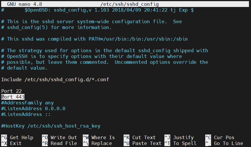 Routing sshd config